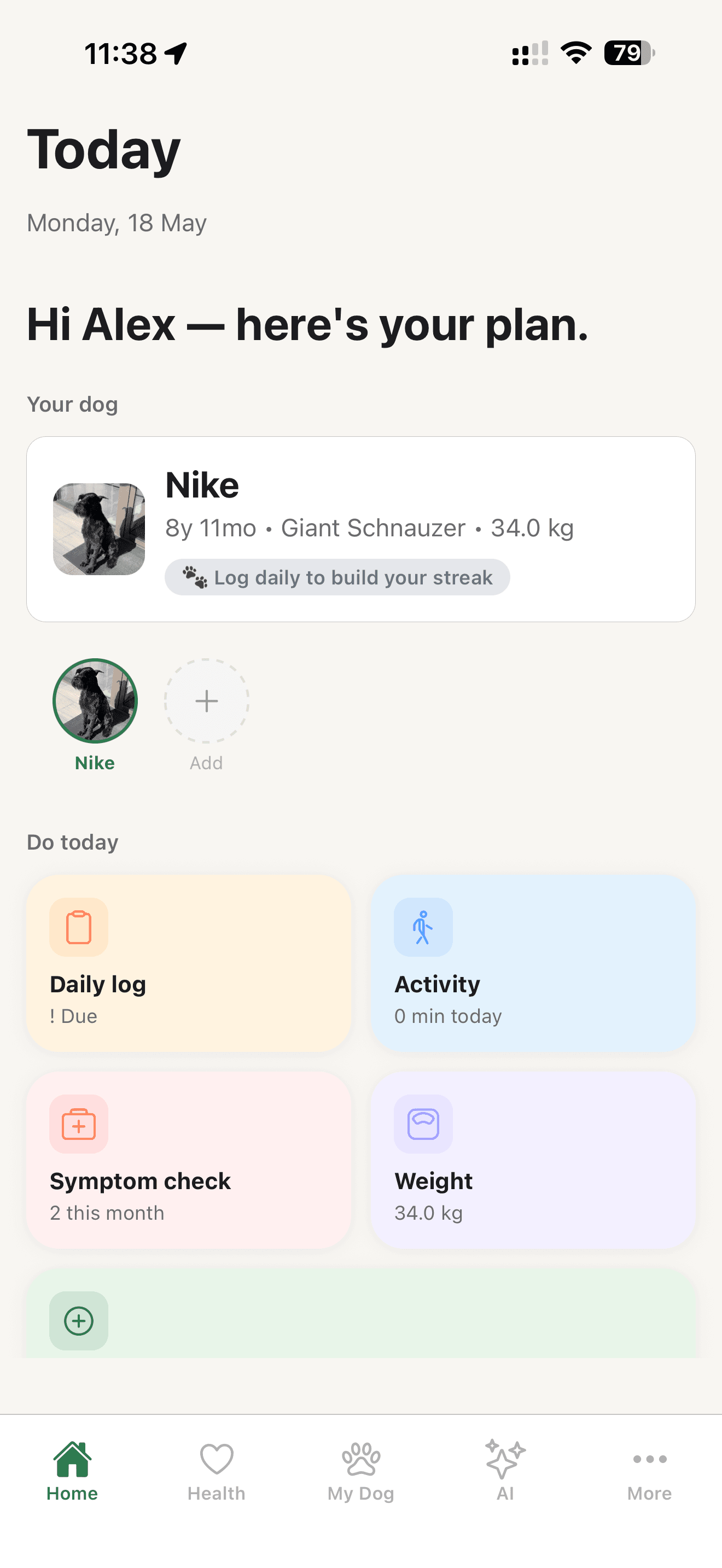 DogOS Home screen